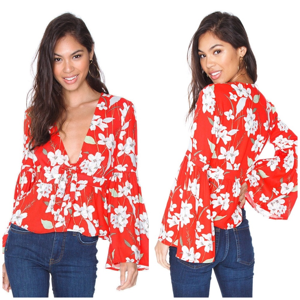 NWT JACK by BB Dakota Tiger Lily Floral Blouse